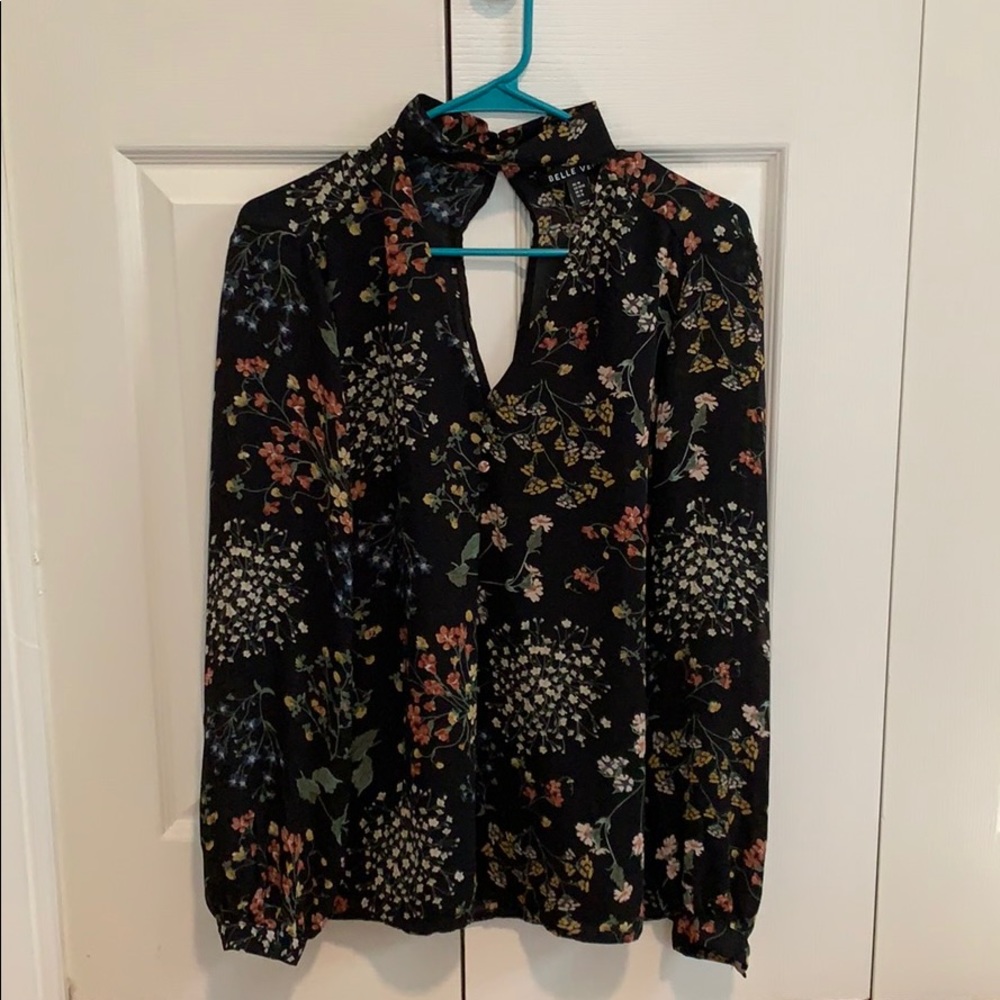 Belle Vere choker collar floral blouse
